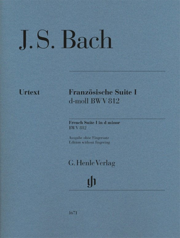 Bach - French Suite No 1 D Minor Bwv 812 No Fingering - G. Henle Verlag