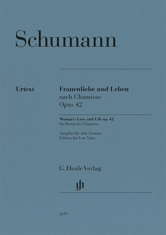 Schumann - Womans Love And Life Op 42 For Low Voice/Piano - G. Henle Verlag