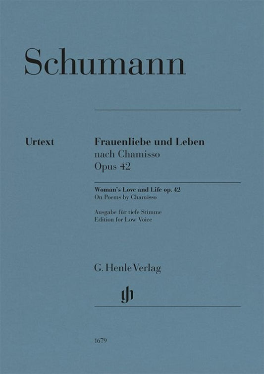 Schumann - Womans Love And Life Op 42 For Low Voice/Piano - G. Henle Verlag