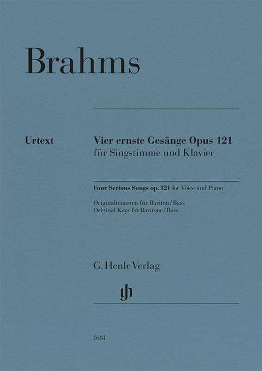 Brahms - 4 Serious Songs Op 121 For Low Voice And Piano - G. Henle Verlag