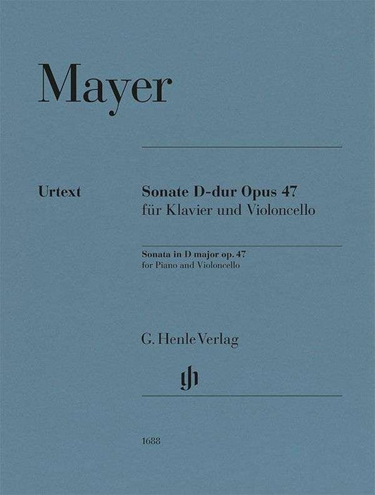 Mayer - Sonata D Major Op 47 For Cello And Piano Urtext - G. Henle Verlag