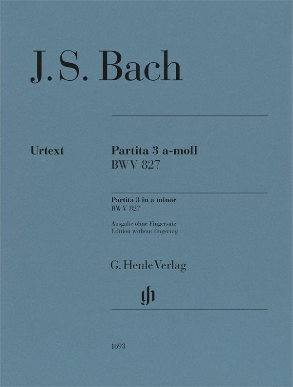 Bach - Partita No 3 A Minor Bwv 827 Without Fingering Urtext - G. Henle Verlag