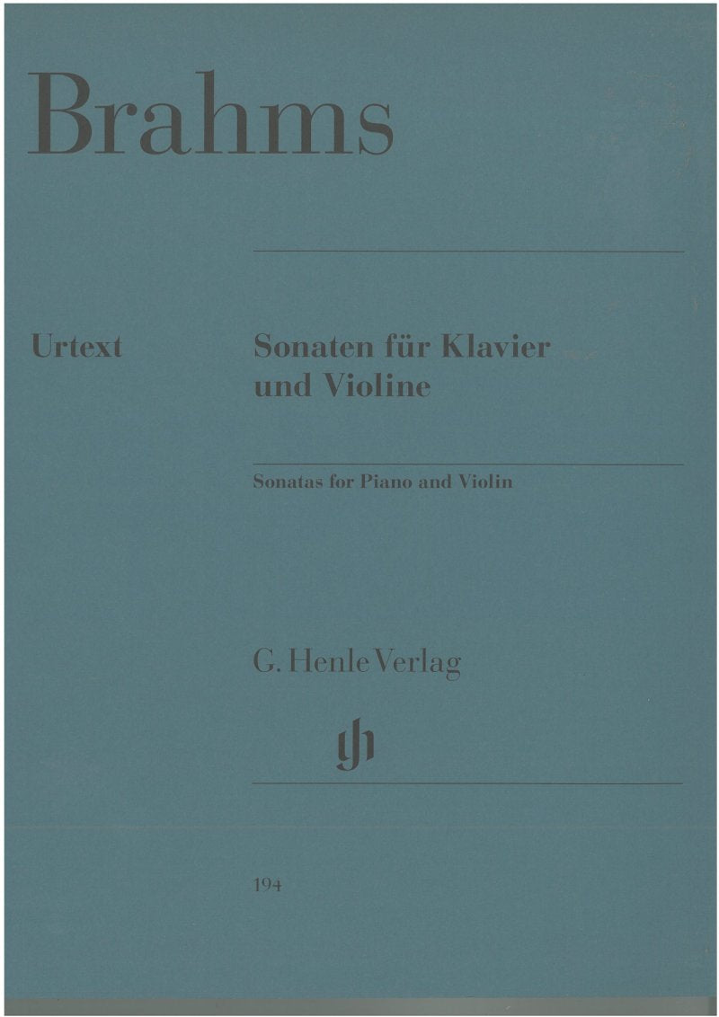 Brahms - Sonatas Violin/Piano Incl Sonatensatz - G. Henle Verlag