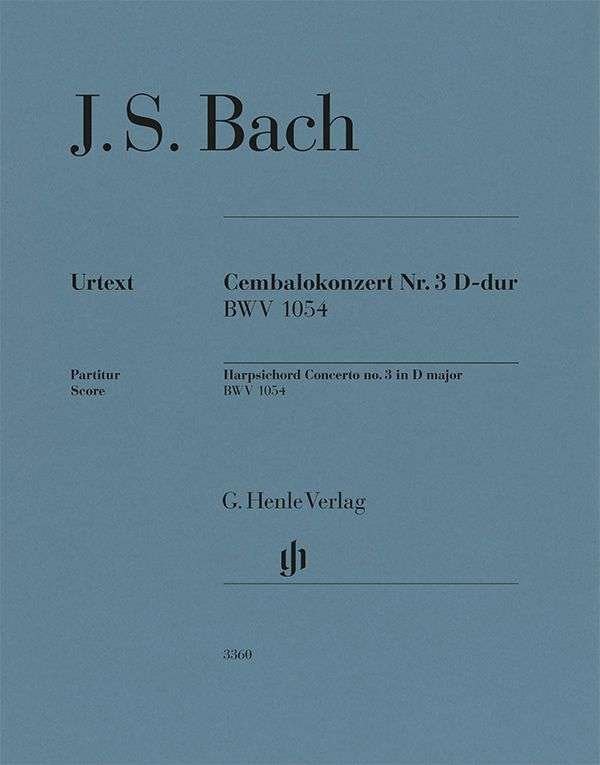 Bach - Harpsichord Concerto No 3 D Major Bwv 1054 Score - G. Henle Verlag