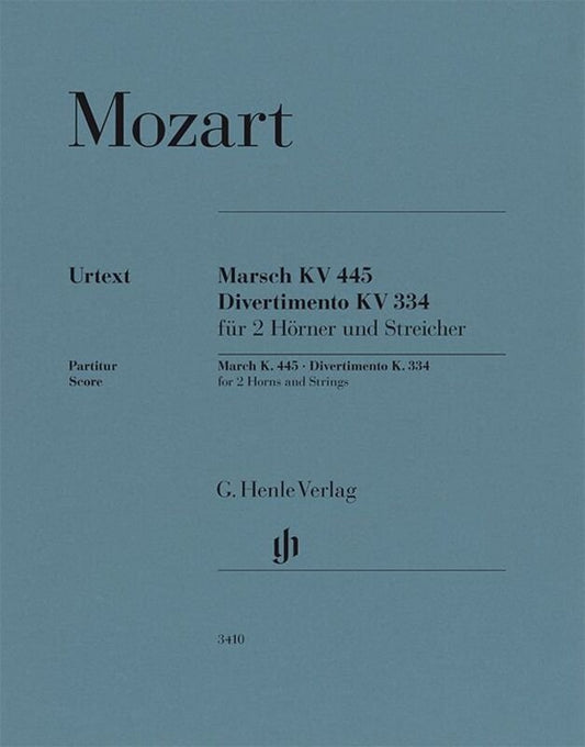 March K 445 Divertimento K 334 2 Horns/Strings Score - G. Henle Verlag