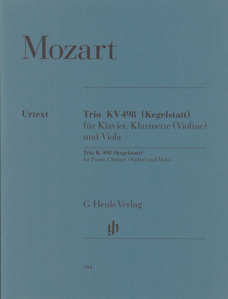 Mozart - Trio E Flat Major K 498 Kegelstatt - G. Henle Verlag
