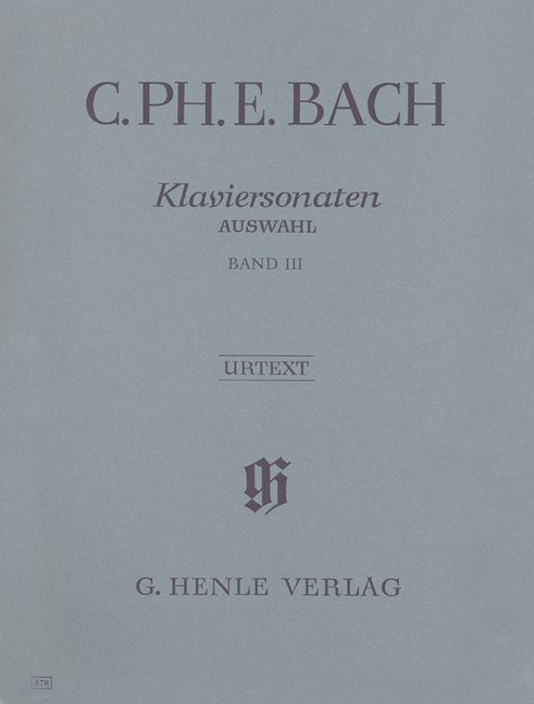 Cpe Bach - Selected Sonatas Vol 3 Urtext - G. Henle Verlag
