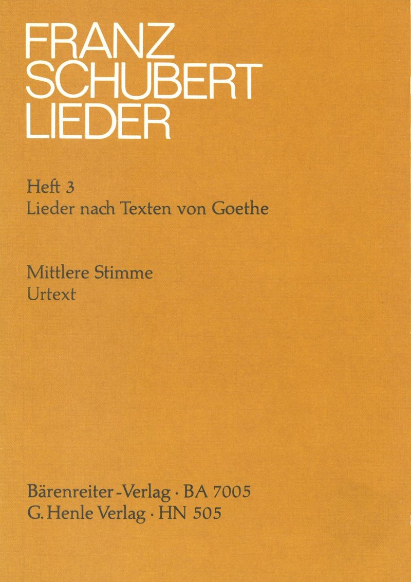 Lieder Bk 3 Med Lyrics By Goethe - G. Henle Verlag