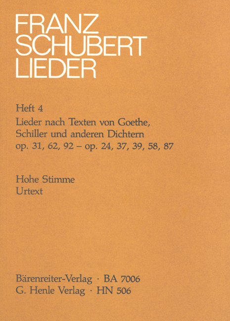 Lieder Bk 4 High Lyrics By Goethe Shiller Others - G. Henle Verlag