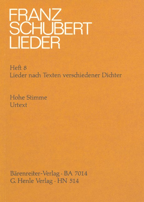 Lieder Bk 8 High Lyrics By Various Poets - G. Henle Verlag