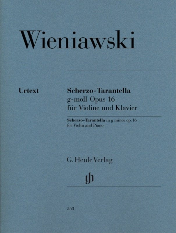 Scherzo Tarantella In G Min Op 16 Vln/Pno Urtext - G. Henle Verlag