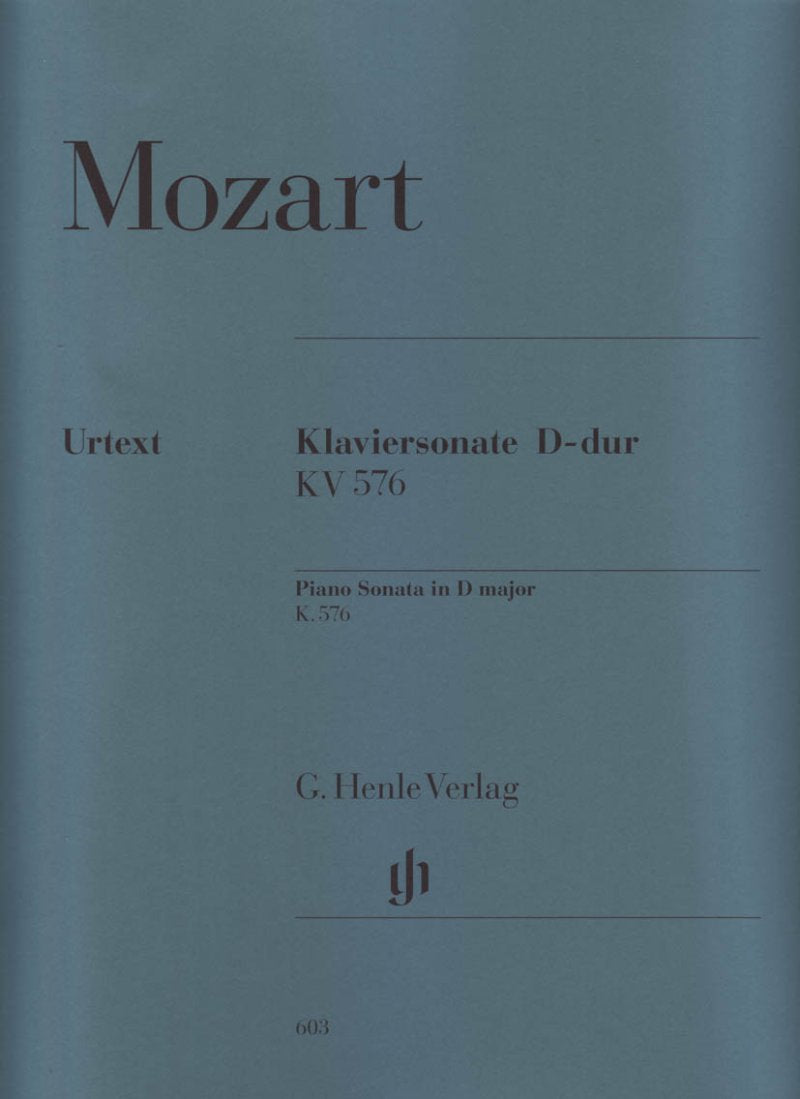 Mozart - Piano Sonata D Major K 576 Urtext - G. Henle Verlag