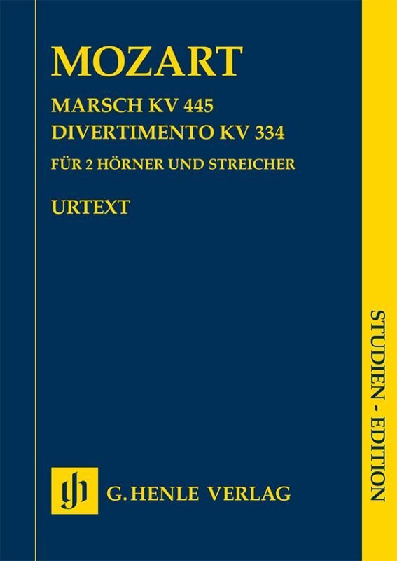 March K 445 Divertimento K 334 2 Horns/Strings Study Score - G. Henle Verlag