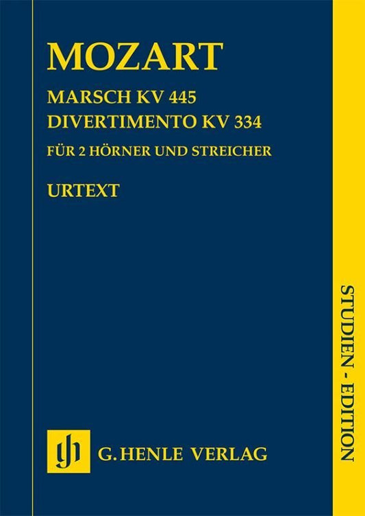March K 445 Divertimento K 334 2 Horns/Strings Study Score - G. Henle Verlag