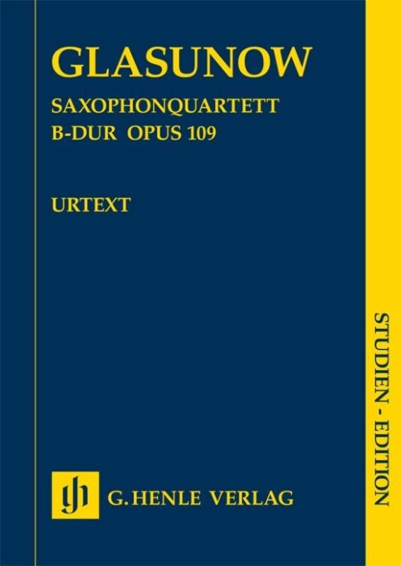 Glazunov - Saxophone Quartet B Flat Major Op 109 Study Score - G. Henle Verlag