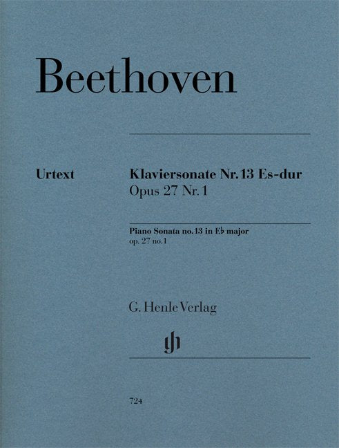 Sonata Op 27 No 1 E Flat Urtext - G. Henle Verlag