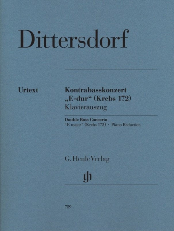 Dittersdorf - Concerto E Major Krebs 172 Double Bass/Piano - G. Henle Verlag