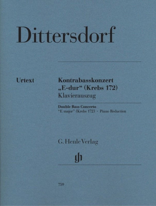 Dittersdorf - Concerto E Major Krebs 172 Double Bass/Piano - G. Henle Verlag
