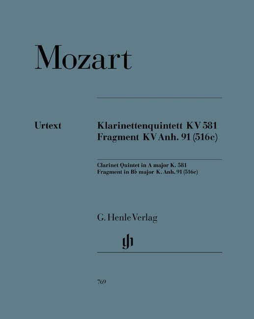 Quintet K581 A Clarinet And Strings Parts - G. Henle Verlag