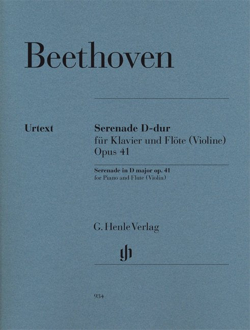 Beethoven - Serenade D Major Op 41 Flute/Piano - G. Henle Verlag