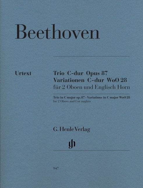 Trio Op 87 C Variations Woo 28 2Ob Cor Anglais - G. Henle Verlag