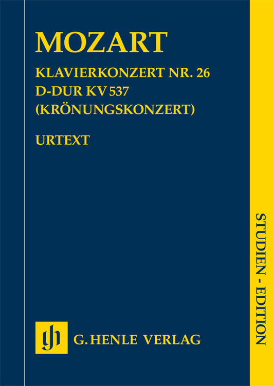 Wolfgang Amadeus Mozart - Piano Concerto No. 26 in D Major K. 537 Study Score cover - G. Henle Verlag