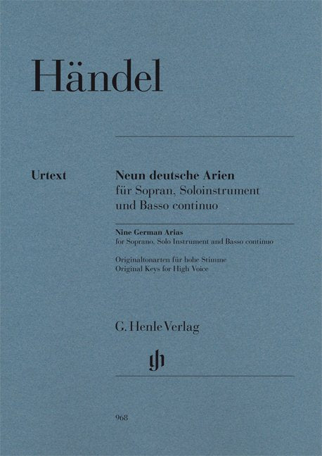 9 German Arias Soprano/Instr/Basso Continuo - G. Henle Verlag