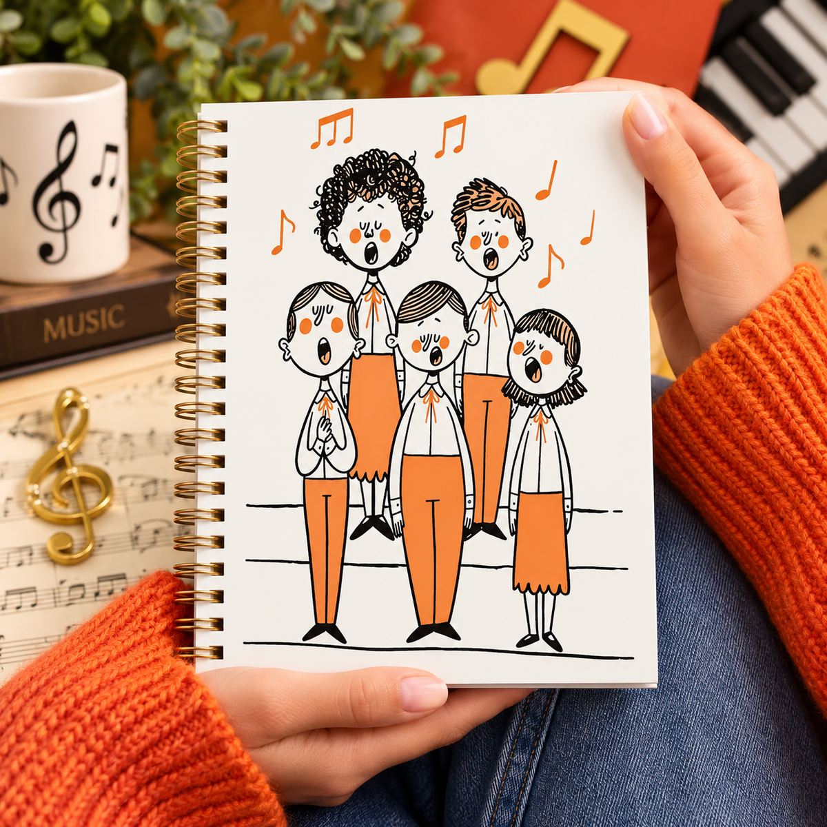 A5 Little Choir of Voices Spiral Notebook (100 Pages)