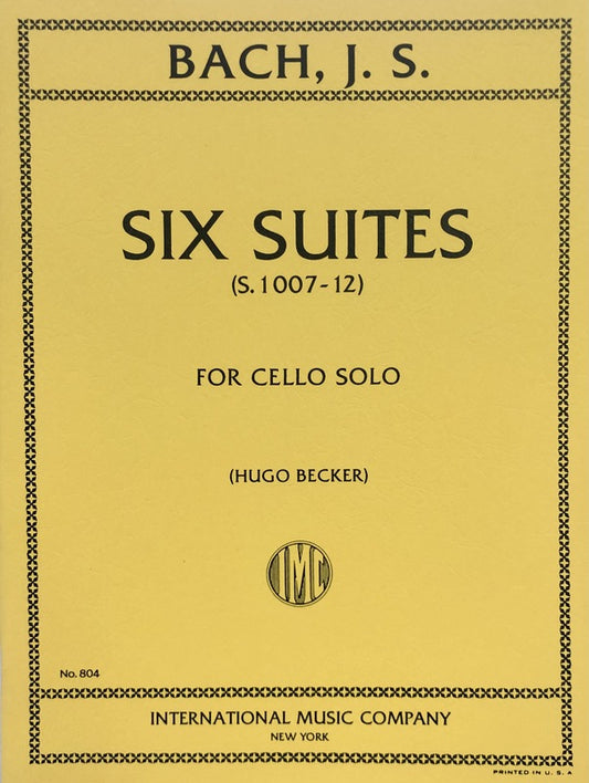 Bach - Six Suites Bwv 1007-12 For Cello Solo