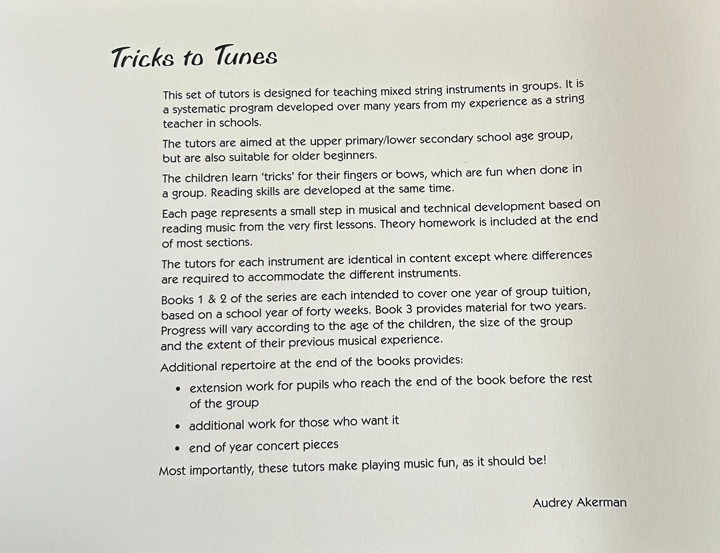 Tricks To Tunes - Violin Book 1 (Spiral Bound)