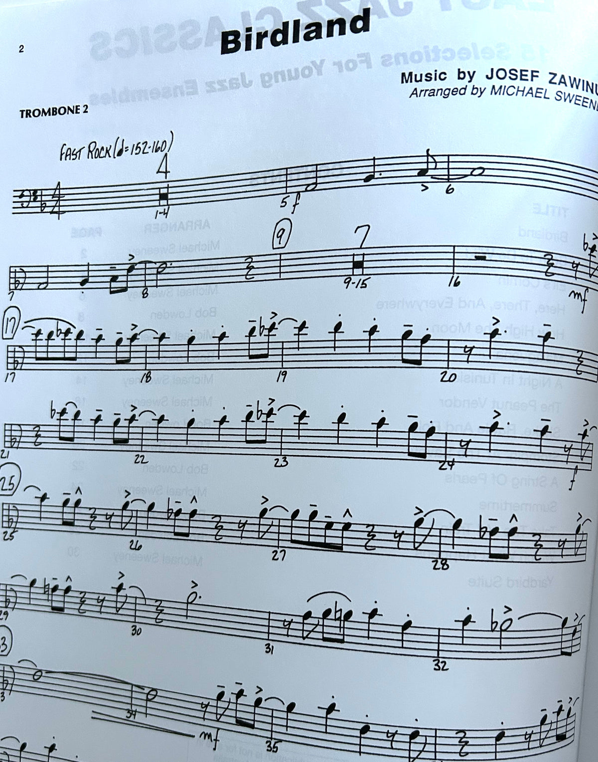 Easy Jazz Classics - Trombone 2 Book (15 Arrangements)
