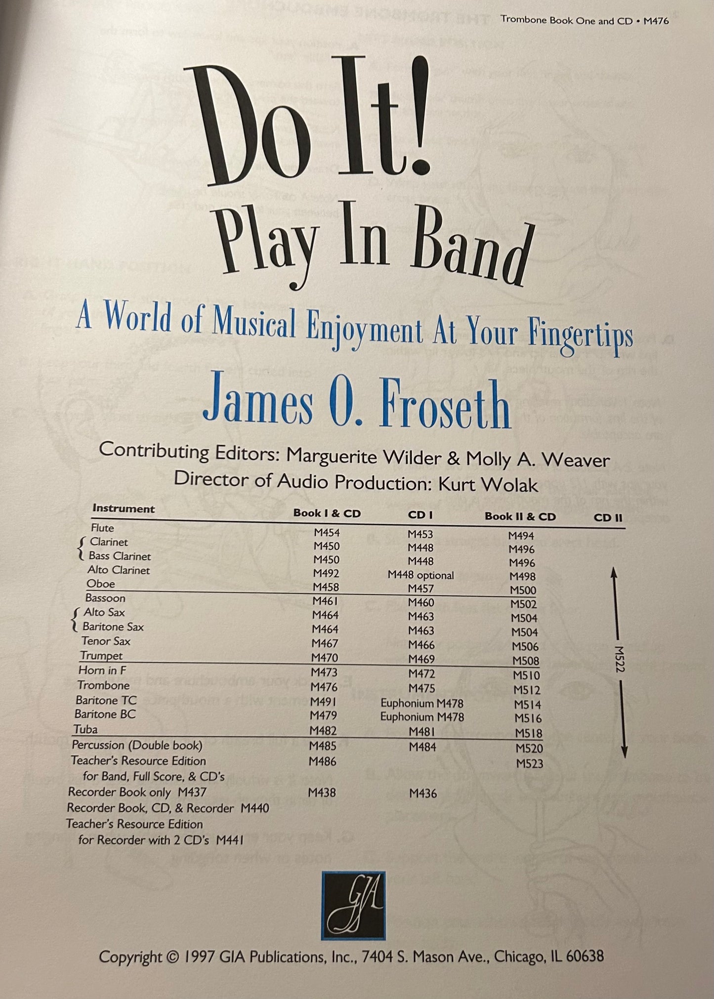 Do It! Play Trombone - Book 1 (Book and Audio)