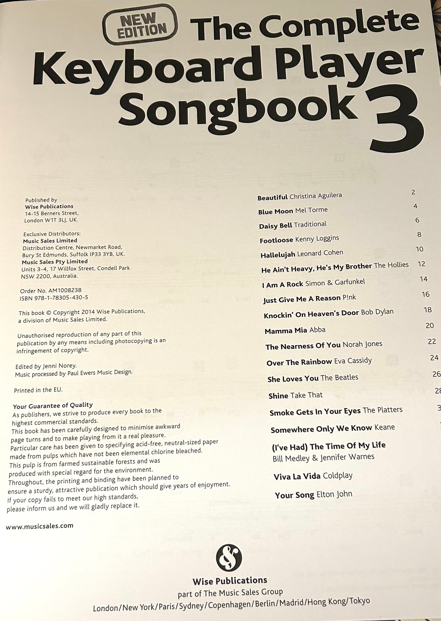The Complete Keyboard Player Songbook 3 (New Edition) - 19 Hit Songs