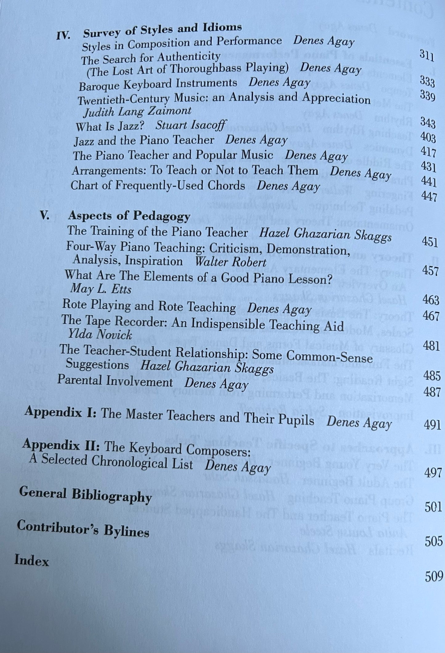 Denise Agay - The Art Of Teaching Piano Book (500 Page Reference/Guide)