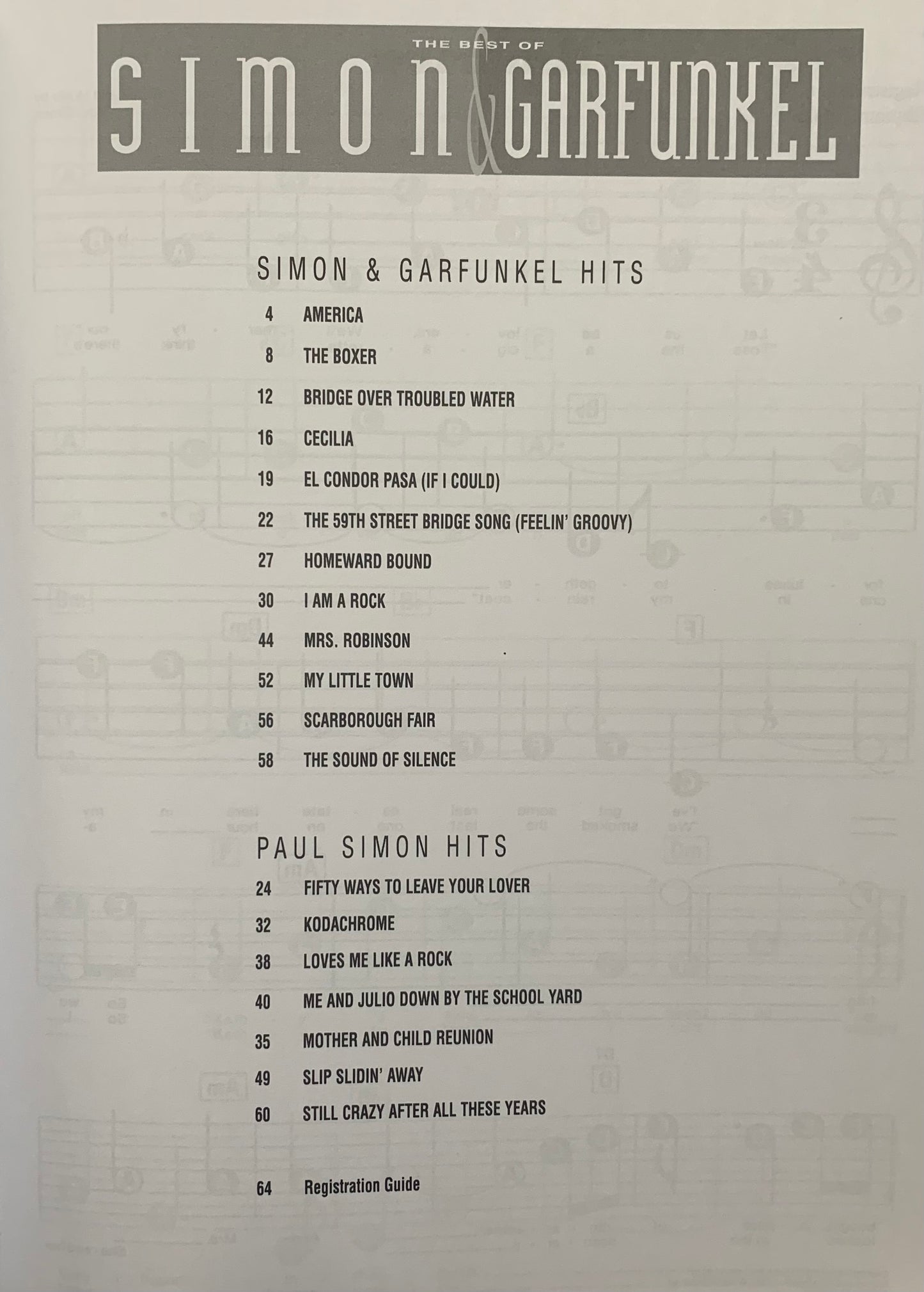 The Best of Simon & Garfunkel - E-Z Play Piano Volume 245 Songbook