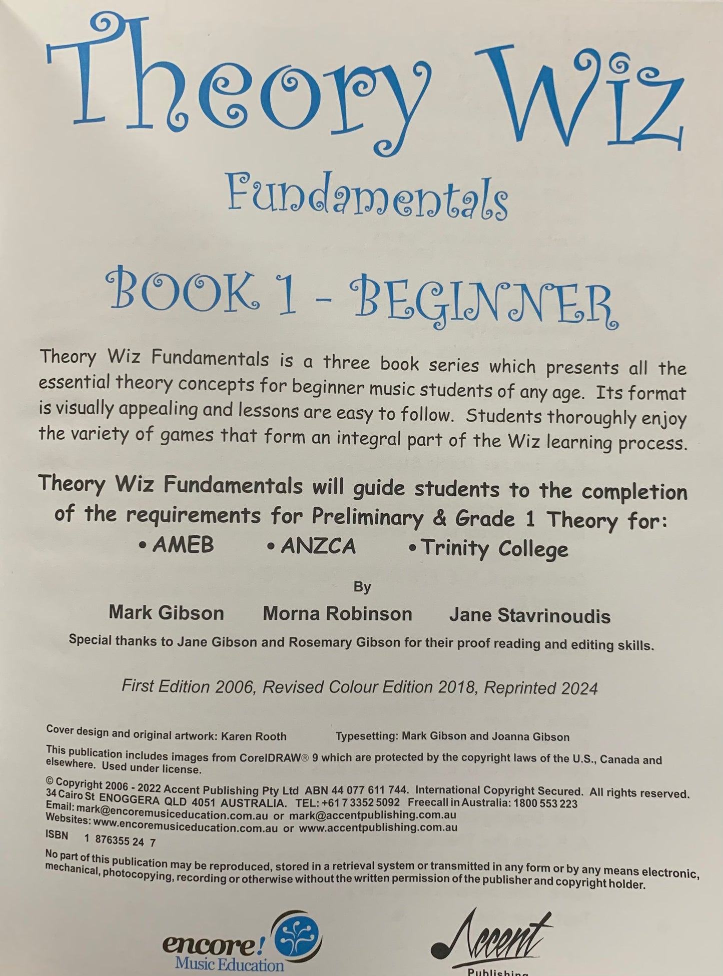 Theory Wiz Fundamentals - Level 1 Beginner Book