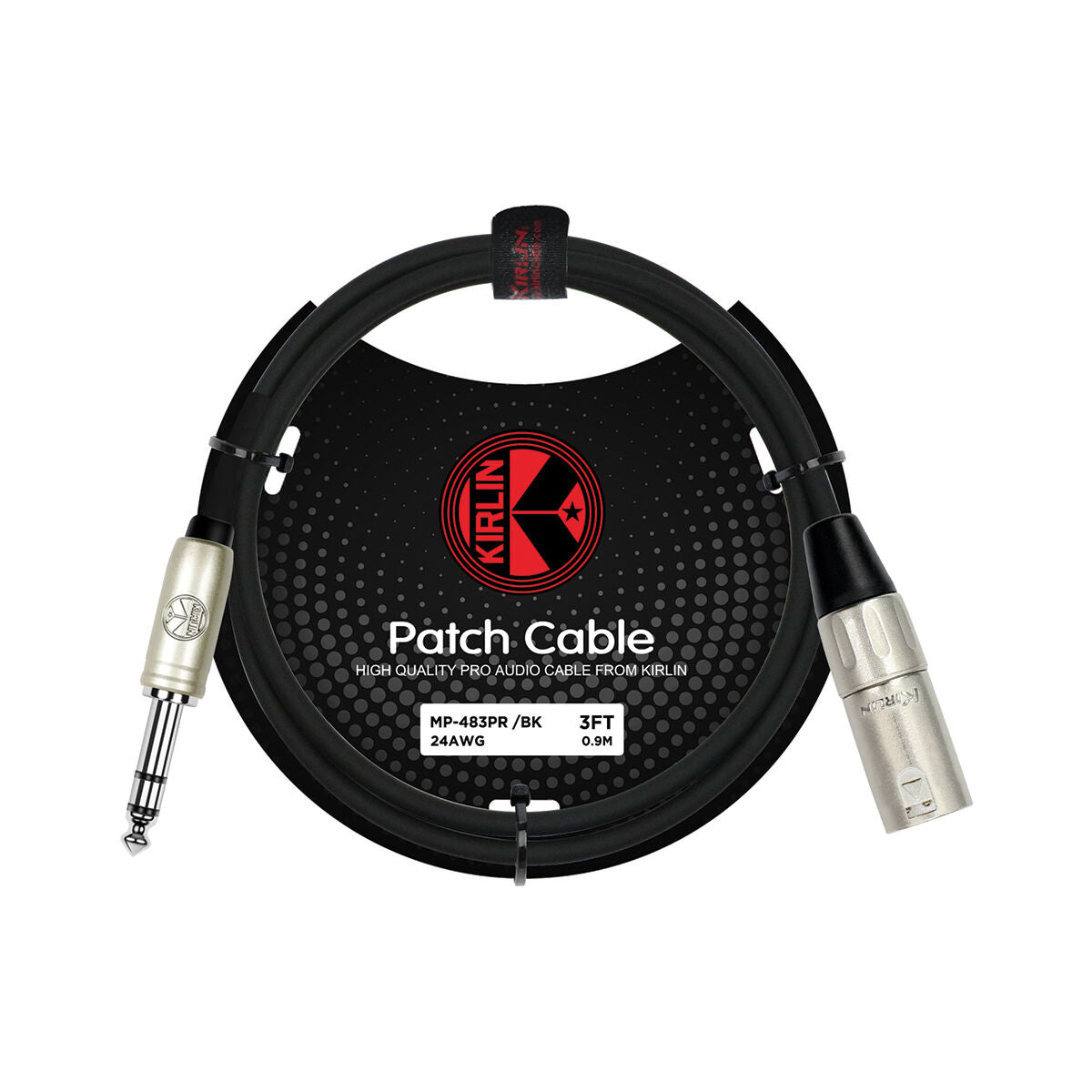Kirlin 3FT Male XLR - 6.5 Stereo Jack Cable [KMP483PR-3]