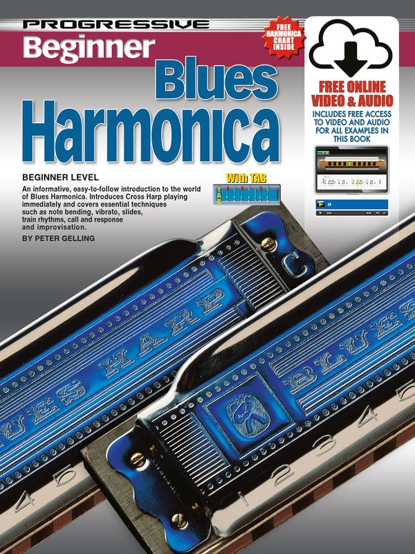 Progressive Beginner Blues Harmonica Book/Ola