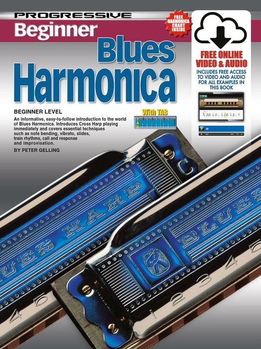 Progressive Beginner Blues Harmonica Book/Ola