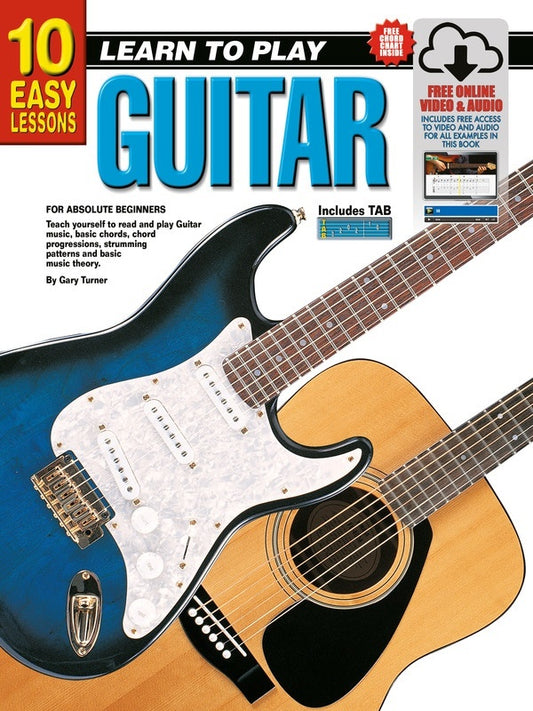 10 Easy Lessons Learn To Play Guitar Book/Olm