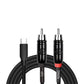 Kirlin 6ft USB C Cable to 2 x RCA (Tip Ring) [KUYC-394B-BK-6]