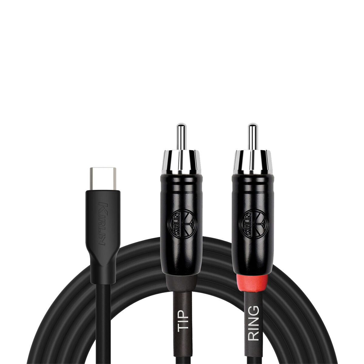 Kirlin 6ft USB C Cable to 2 x RCA (Tip Ring) [KUYC-394B-BK-6]