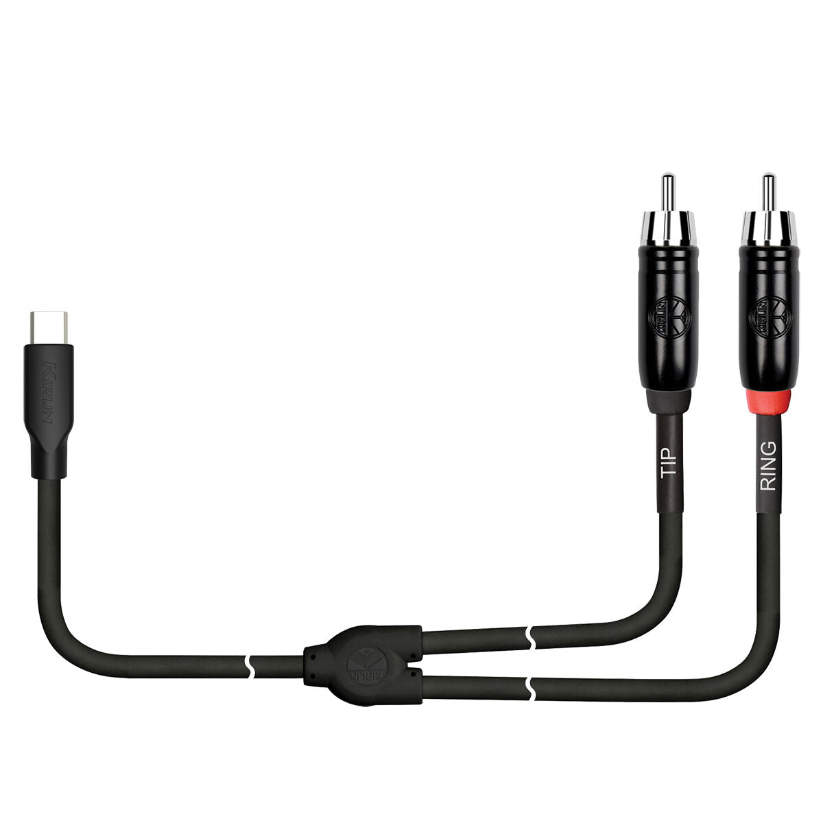 Kirlin 6ft USB C Cable to 2 x RCA (Tip Ring) [KUYC-394B-BK-6]