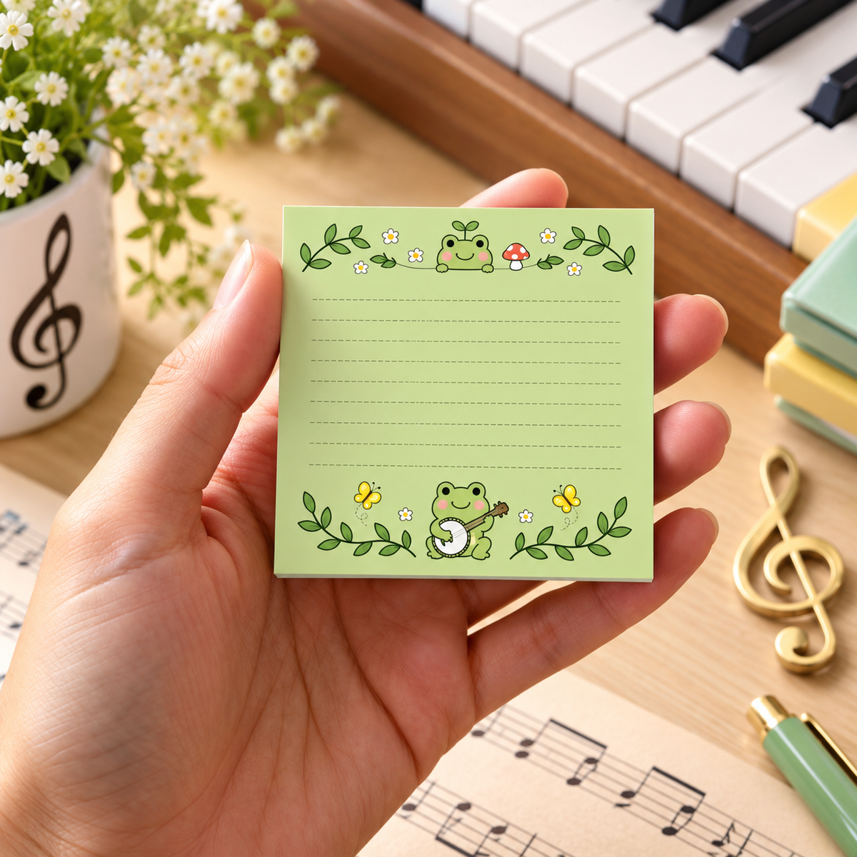 Banjo Frog Non-Sticky Square Notepad (50 Sheets)