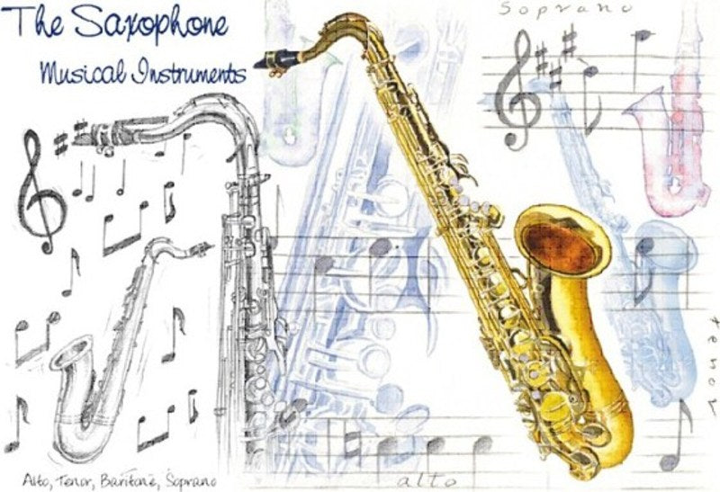 GREETINGS CARD - SAXOPHONE DESIGN