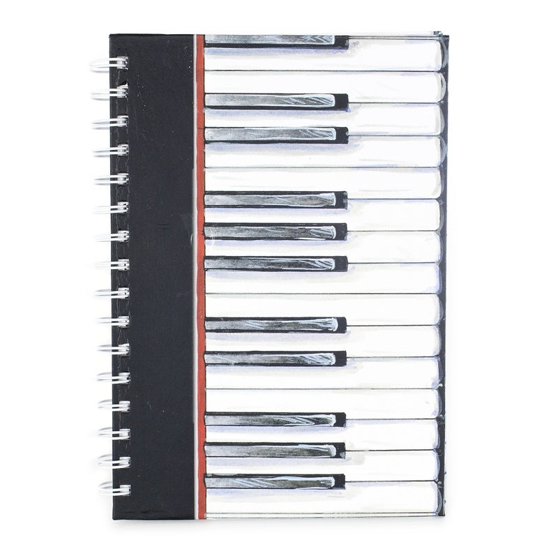 A5 Hardback Spiral Bound Notebook - Piano Keys Design