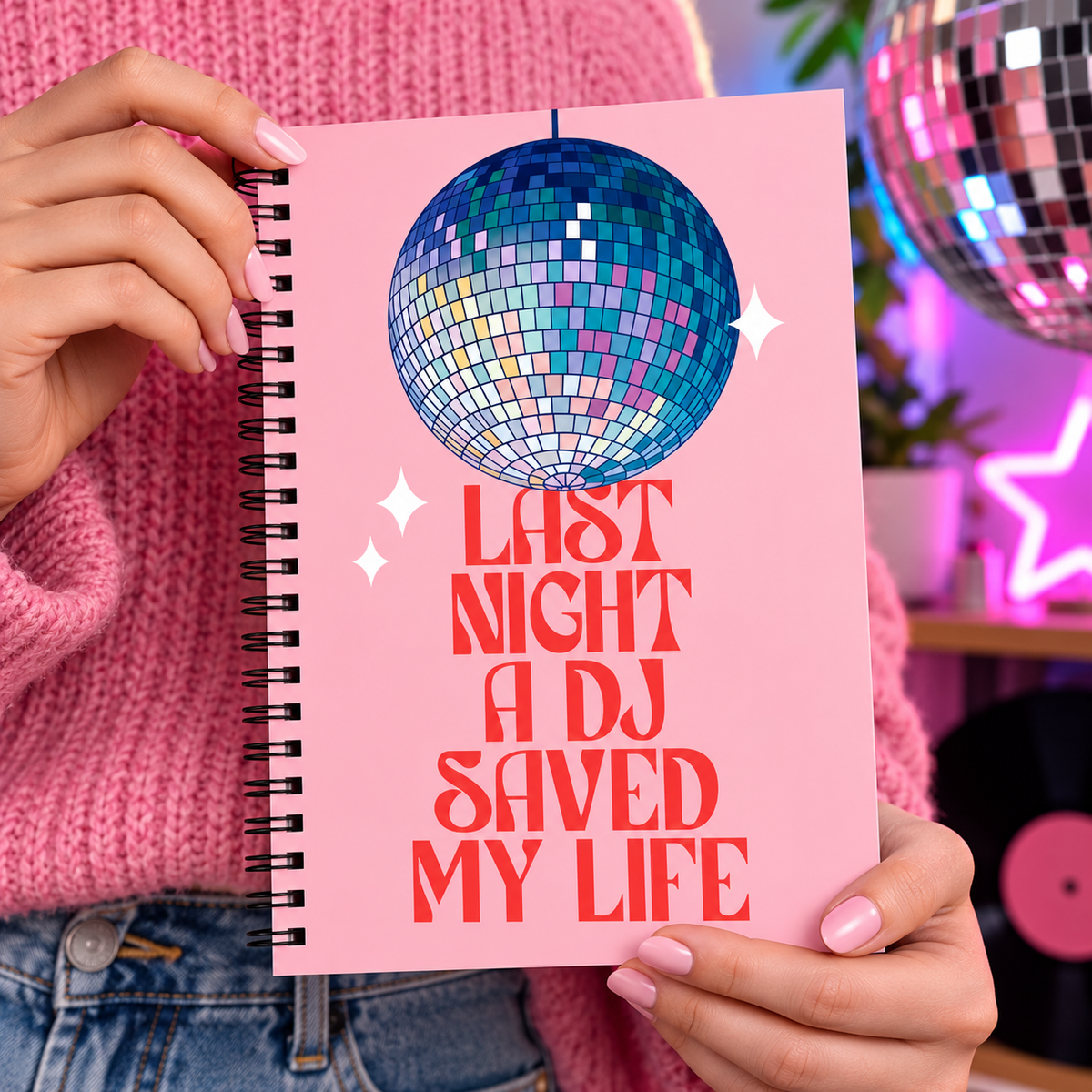 A5 Pink -DJ Saved My Life Notebook (100 Pages)