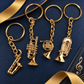 Gold Woodwind & Brass Instrument Keyring Set of 4 (Individually Wrapped)