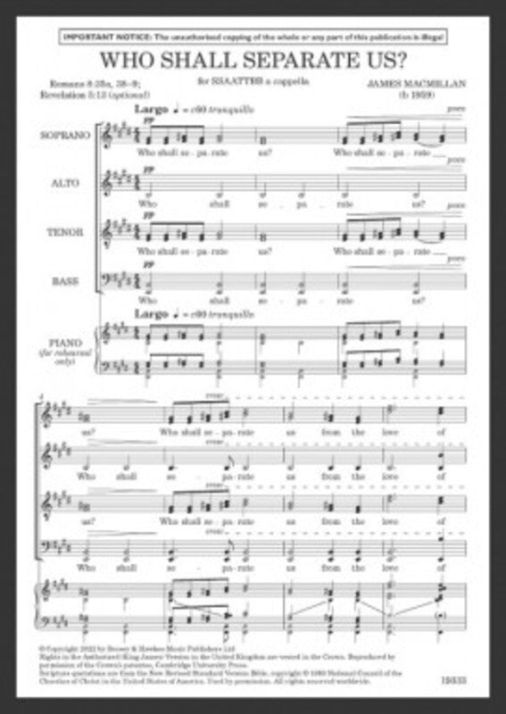 Who Shall Separate Us? SSAATTBB A Cappella Vocal Sheet Music