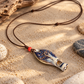 Mini Ceramic Leaf Whistle Pendant with Neck Cord and Pouch